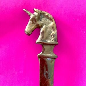 Vintage brass unicorn letter opener​